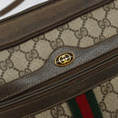 GUCCI GG Supreme Web Sherry Line Bag PVC Beige Gold Red 14 02 005 Auth 152641-18