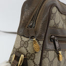 GUCCI GG Supreme Web Sherry Line Bag PVC Beige Gold Red 14 02 005 Auth 152641-9