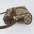 GUCCI GG Supreme Web Sherry Line Bag PVC Beige Gold Red 14 02 005 Auth 152641-4