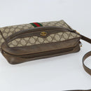 GUCCI GG Supreme Web Sherry Line Bag PVC Beige Gold Red 14 02 005 Auth 152641-6