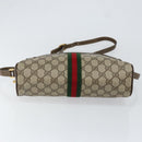 GUCCI GG Supreme Web Sherry Line Bag PVC Beige Gold Red 14 02 005 Auth 152641-5