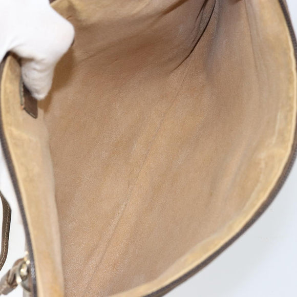 GUCCI GG Supreme Web Sherry Line Bag PVC Beige Gold Red 904 02 026 Auth 152644