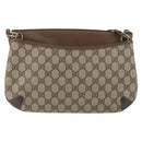 GUCCI GG Supreme Web Sherry Line Bag PVC Beige Gold Red 904 02 026 Auth 152644-2