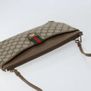 GUCCI GG Supreme Web Sherry Line Bag PVC Beige Gold Red 904 02 026 Auth 152644-6