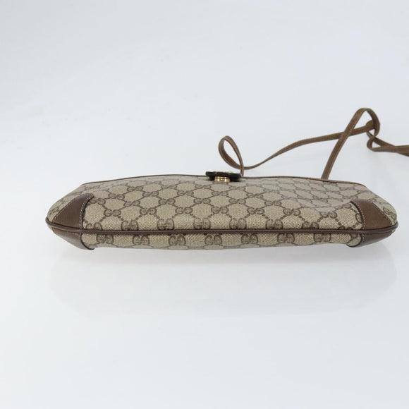 GUCCI GG Supreme Web Sherry Line Bag PVC Beige Gold Red 904 02 026 Auth 152644