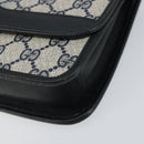 GUCCI GG Supreme Sherry Line Shoulder Bag PVC Navy Gold Red Auth 152645-9