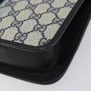 GUCCI GG Supreme Sherry Line Shoulder Bag PVC Navy Gold Red Auth 152645-15