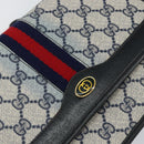 GUCCI GG Supreme Sherry Line Shoulder Bag PVC Navy Gold Red Auth 152645-17