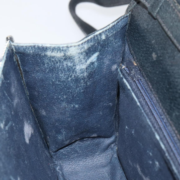 GUCCI GG Supreme Sherry Line Shoulder Bag PVC Navy Gold Red Auth 152645