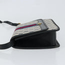 GUCCI GG Supreme Sherry Line Shoulder Bag PVC Navy Gold Red Auth 152645-4