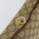 GUCCI GG Canvas Hand Bag Beige Gold Auth 152647-9