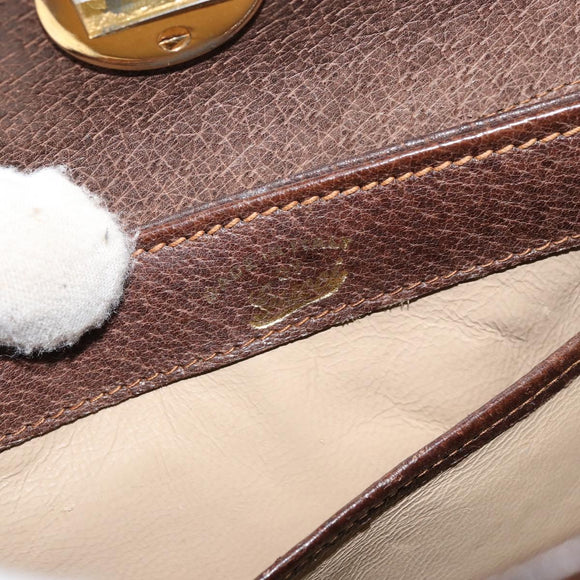 GUCCI GG Canvas Hand Bag Beige Gold Auth 152647