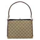 GUCCI GG Canvas Hand Bag Beige Gold Auth 152647-13