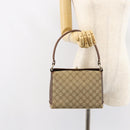 GUCCI GG Canvas Hand Bag Beige Gold Auth 152647-25