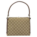 GUCCI GG Canvas Hand Bag Beige Gold Auth 152647-2