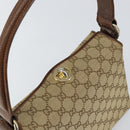 GUCCI GG Canvas Hand Bag Beige Gold Auth 152647-6