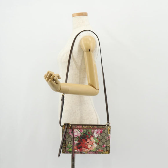 GUCCI GG Supreme Shoulder Bag PVC Beige Gold 454111 Auth 152649AM