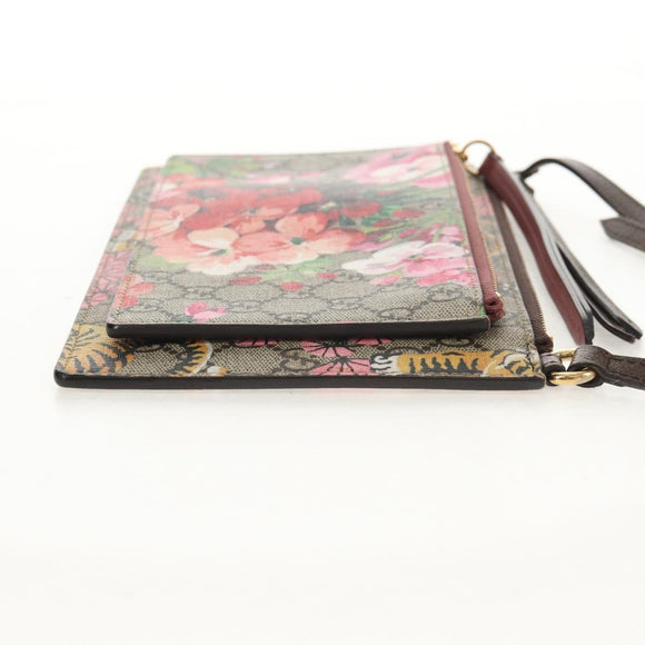 GUCCI GG Supreme Shoulder Bag PVC Beige Gold 454111 Auth 152649AM