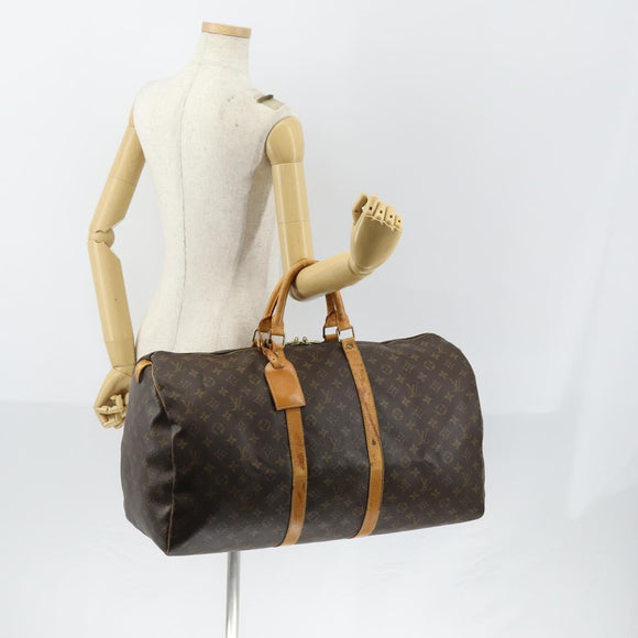 LOUIS VUITTON Monogram Keepall 55 Boston Bag M41424 LV Auth 152656