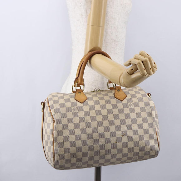 LOUIS VUITTON Damier Azur Speedy Bandouliere 30 Bag 2way N41052 LV Auth 152661