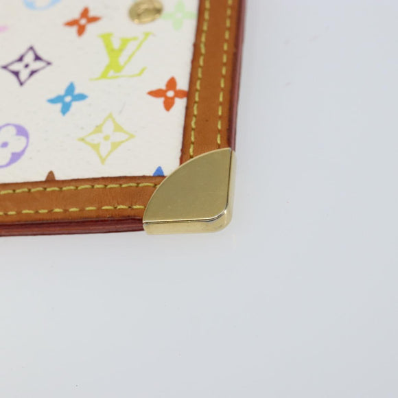 LOUIS VUITTON Monogram Multicolor Pochette Cles Geldbörse Weiß M92655 Auth 152662