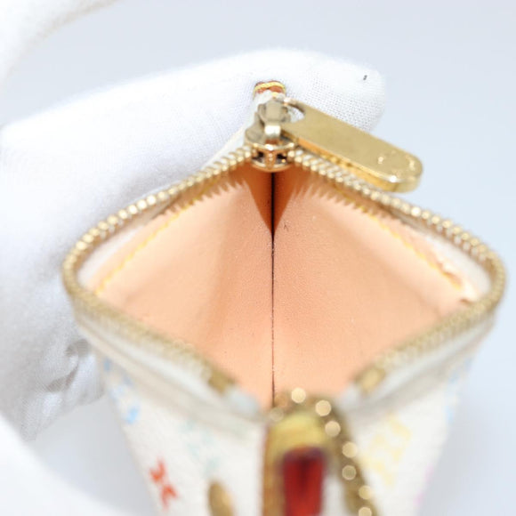 LOUIS VUITTON Monogram Multicolor Pochette Cles Purse White M92655 Auth 152662