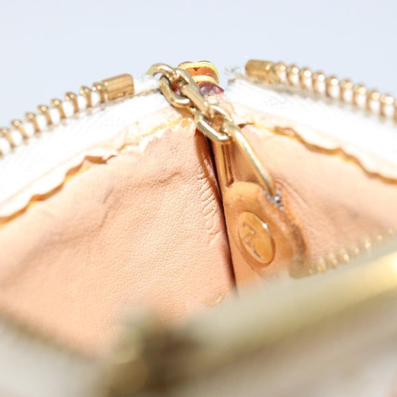 LOUIS VUITTON Monogram Multicolor Pochette Cles Geldbörse Weiß M92655 Auth 152662