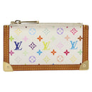 LOUIS VUITTON Monogram Multicolor Pochette Cles Geldbörse Weiß M92655 Auth 152662-13