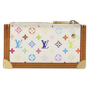 LOUIS VUITTON Monogram Multicolor Pochette Cles Geldbörse Weiß M92655 Auth 152662-2
