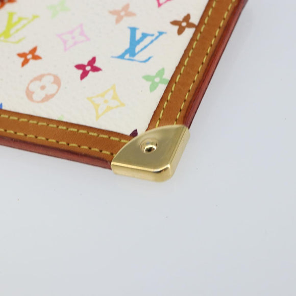 LOUIS VUITTON Monogram Multicolor Pochette Cles Geldbörse Weiß M92655 Auth 152662