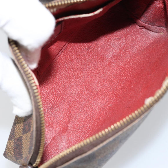 LOUIS VUITTON Damier Ebene Pochette Cosmetic PM Pouch N47516 LV Auth 152666