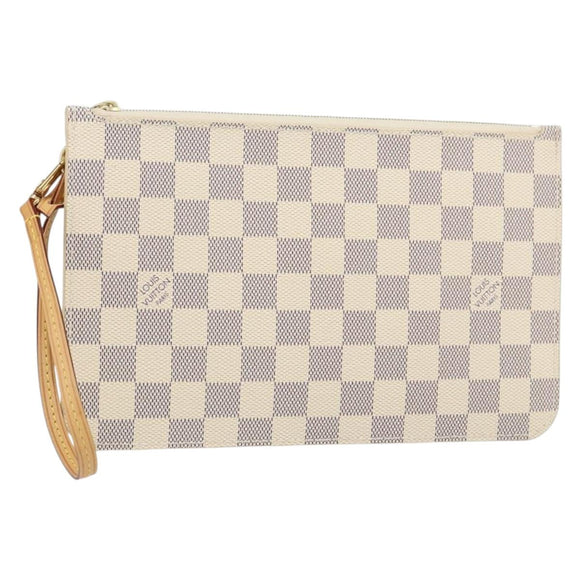 LOUIS VUITTON Damier Azur Neverfull MM Pouch LV Auth 152668