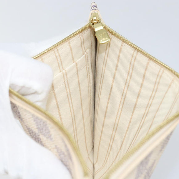 LOUIS VUITTON Damier Azur Neverfull MM Pouch LV Auth 152668