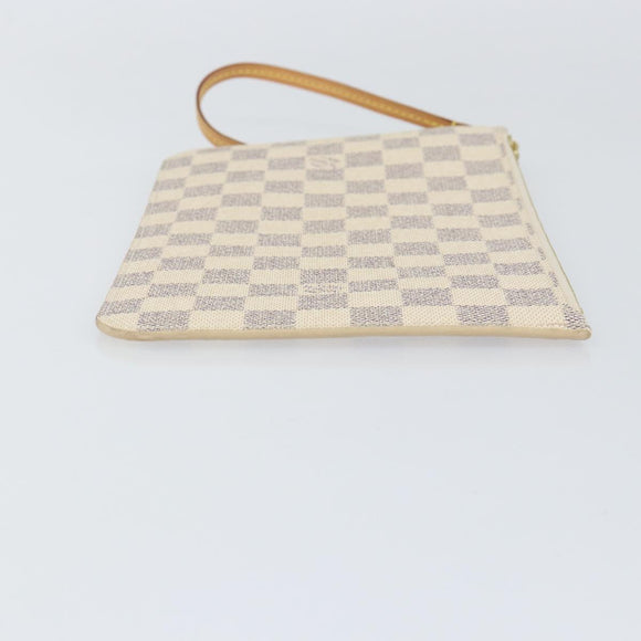 LOUIS VUITTON Damier Azur Neverfull MM Pouch LV Auth 152668