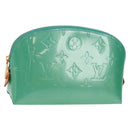 LOUIS VUITTON Vernis Pochette Cosmetic Pouch Blue Lagon M91747 LV Auth 152671V-1