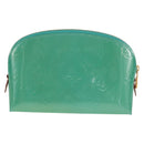 LOUIS VUITTON Vernis Pochette Cosmetic Pouch Blue Lagon M91747 LV Auth 152671V-2
