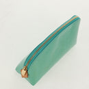 LOUIS VUITTON Vernis Pochette Cosmetic Pouch Blue Lagon M91747 LV Auth 152671V-5