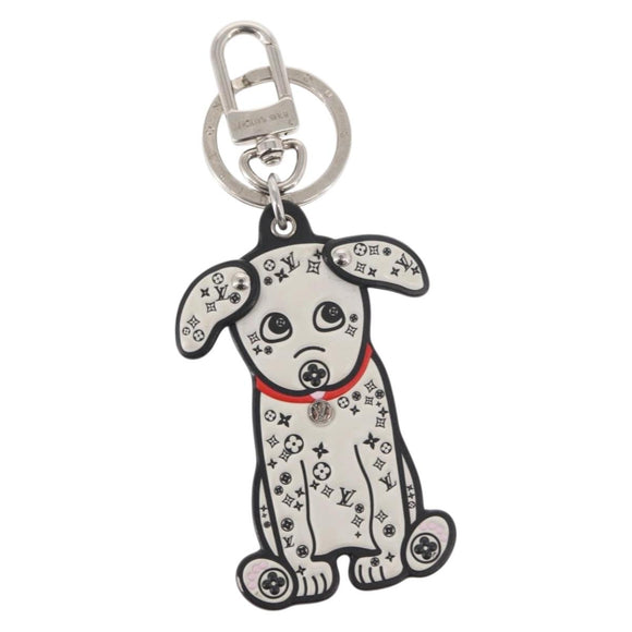 LOUIS VUITTON Porte Cles LV Dalmatia Key Holder Rubber White M00746 Auth 152672M