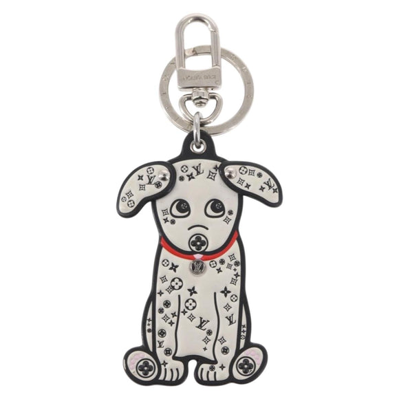 LOUIS VUITTON Porte Cles LV Dalmatia Key Holder Rubber White M00746 Auth 152672M