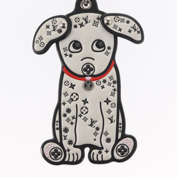 LOUIS VUITTON Porte Cles LV Dalmatia Key Holder Rubber White M00746 Auth 152672M