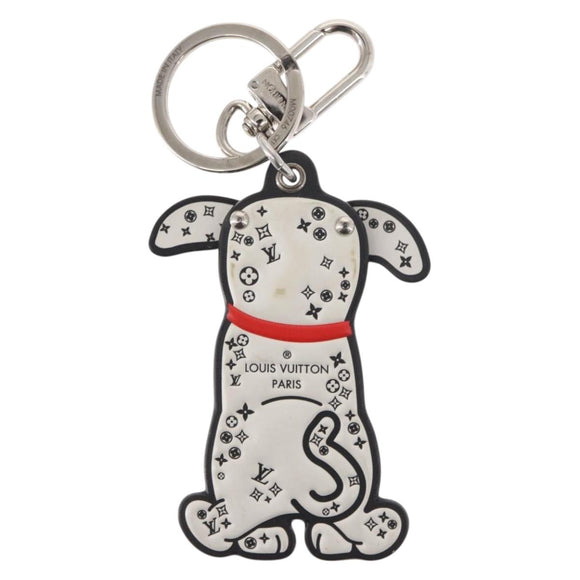 LOUIS VUITTON Porte Cles LV Dalmatia Key Holder Rubber White M00746 Auth 152672M