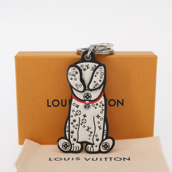 LOUIS VUITTON Porte Cles LV Dalmatia Key Holder Rubber White M00746 Auth 152672M