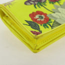 GUCCI Floral Bifold Wallet Leather Yellow 536353 Auth 152674A-10