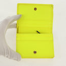 GUCCI Floral Bifold Wallet Leather Yellow 536353 Auth 152674A-13