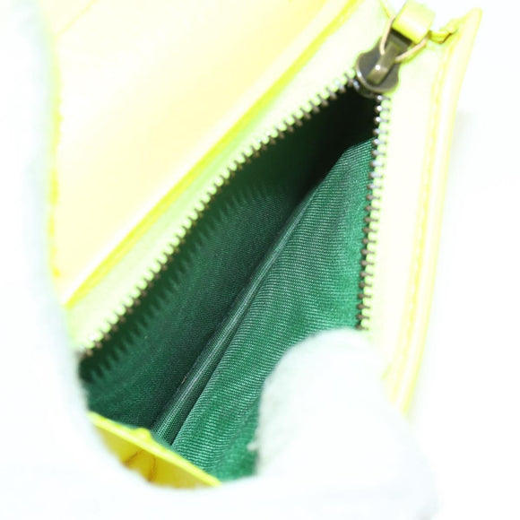 GUCCI Floral Bifold Wallet Leather Yellow 536353 Auth 152674A