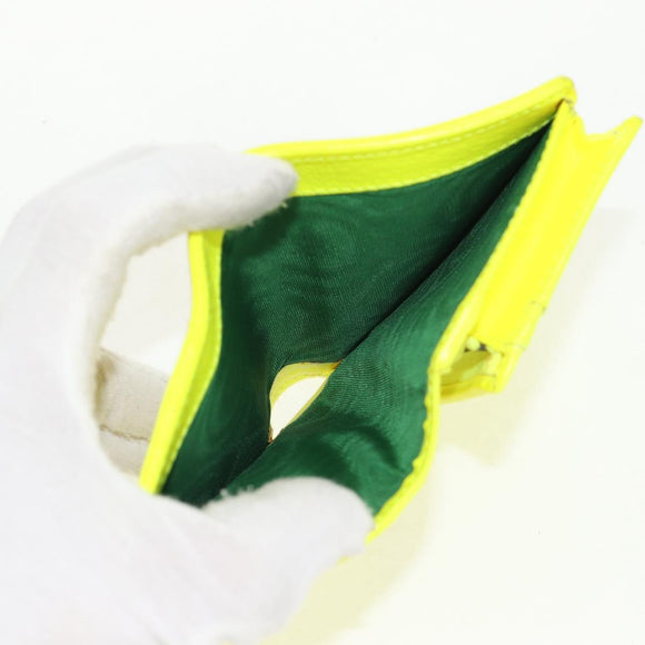 GUCCI Floral Bifold Wallet Leather Yellow 536353 Auth 152674A