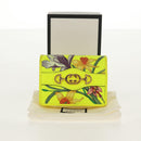 GUCCI Floral Bifold Wallet Leather Yellow 536353 Auth 152674A-23