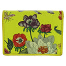 GUCCI Floral Bifold Wallet Leather Yellow 536353 Auth 152674A-3