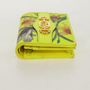 GUCCI Floral Bifold Wallet Leather Yellow 536353 Auth 152674A-4