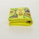 GUCCI Floral Bifold Wallet Leather Yellow 536353 Auth 152674A-5